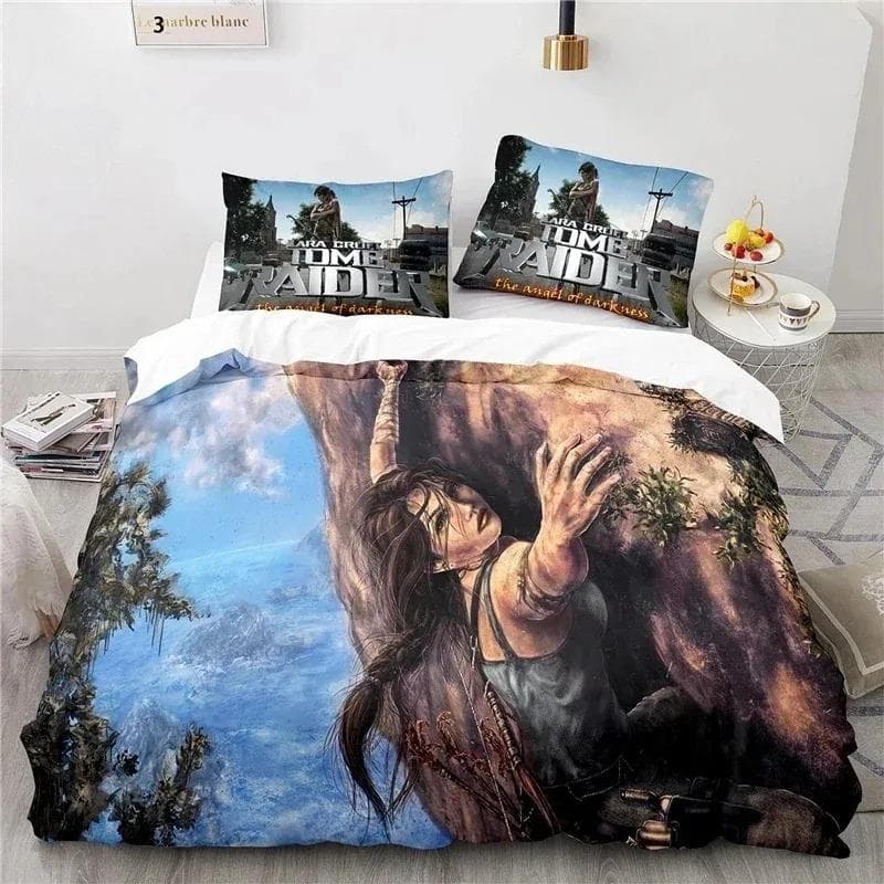 3D print Game Tomb Raider Bedding Set Boys Girls Twin Queen Size Duvet Cover Pillowcase Bed Kids Adult Home Textile 70x133cm 2pcs