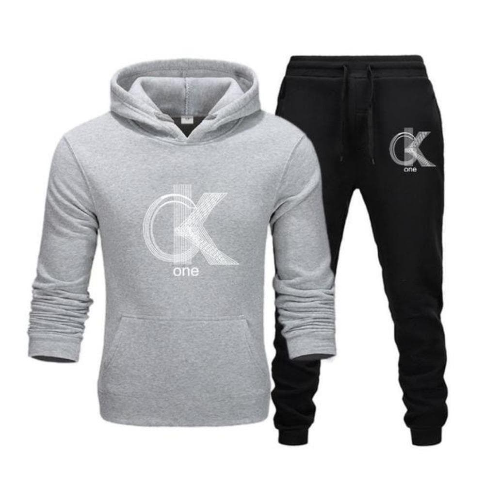 Men's Fashion Printed Hoodie+Pants Set, Casual Sportswear+Sportswear Set XXL
