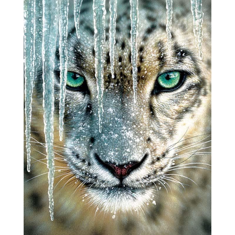 5D Diy Cross Stitch Tiger & Icicle Diamond Rhinestone Mosaic Decor Painting Gift 20X30CM