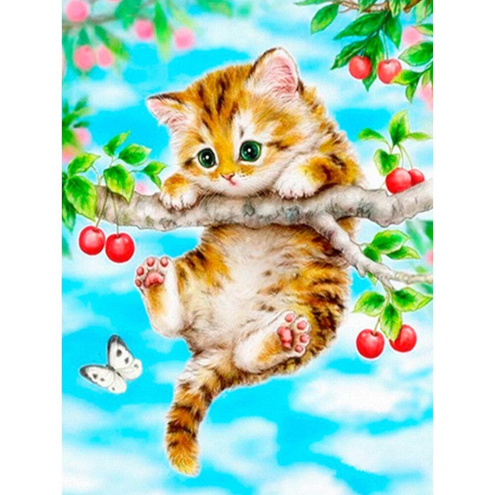 Diamond Embroidery Cat Full Set Diamond Painting Animal Pictures Of Rhinestones Full Round Crystal 20X30CM