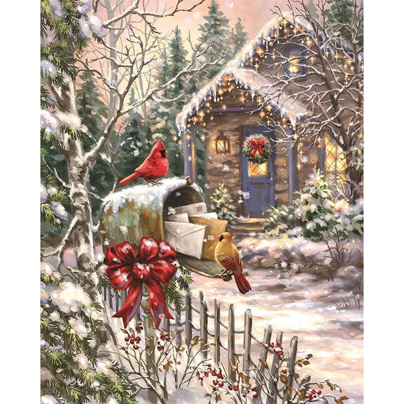 Diamond Painting Winter Snow Birds Cross Stitch Diamond Embroidery Mosaic Diamonds Wall Stickers 20X30CM