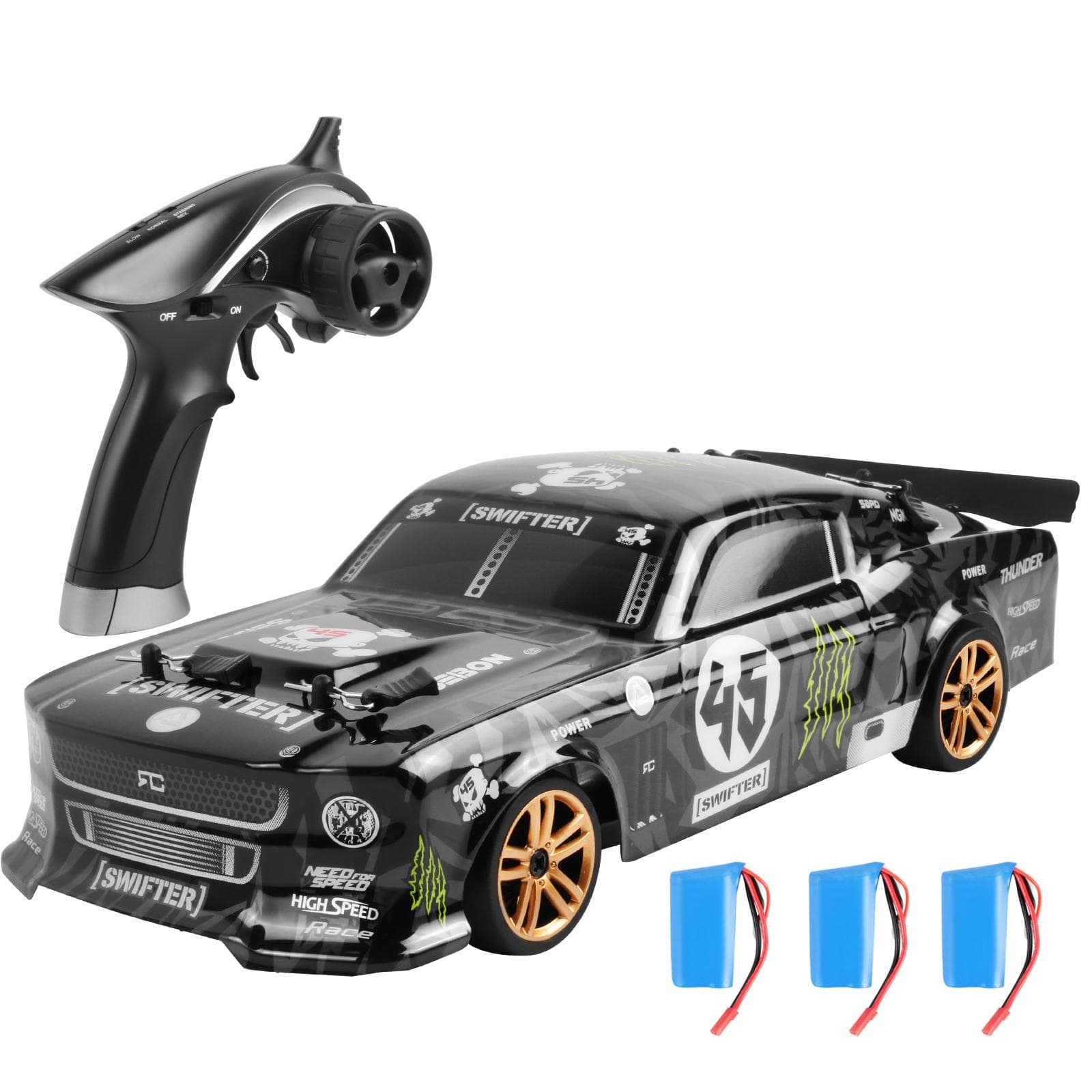 RC Drift Car 1/18 RC Car 2.4GHz 4WD 30km/h High Speed RC Race Car for Kids Children Boys Gift RTR 3 3 battery