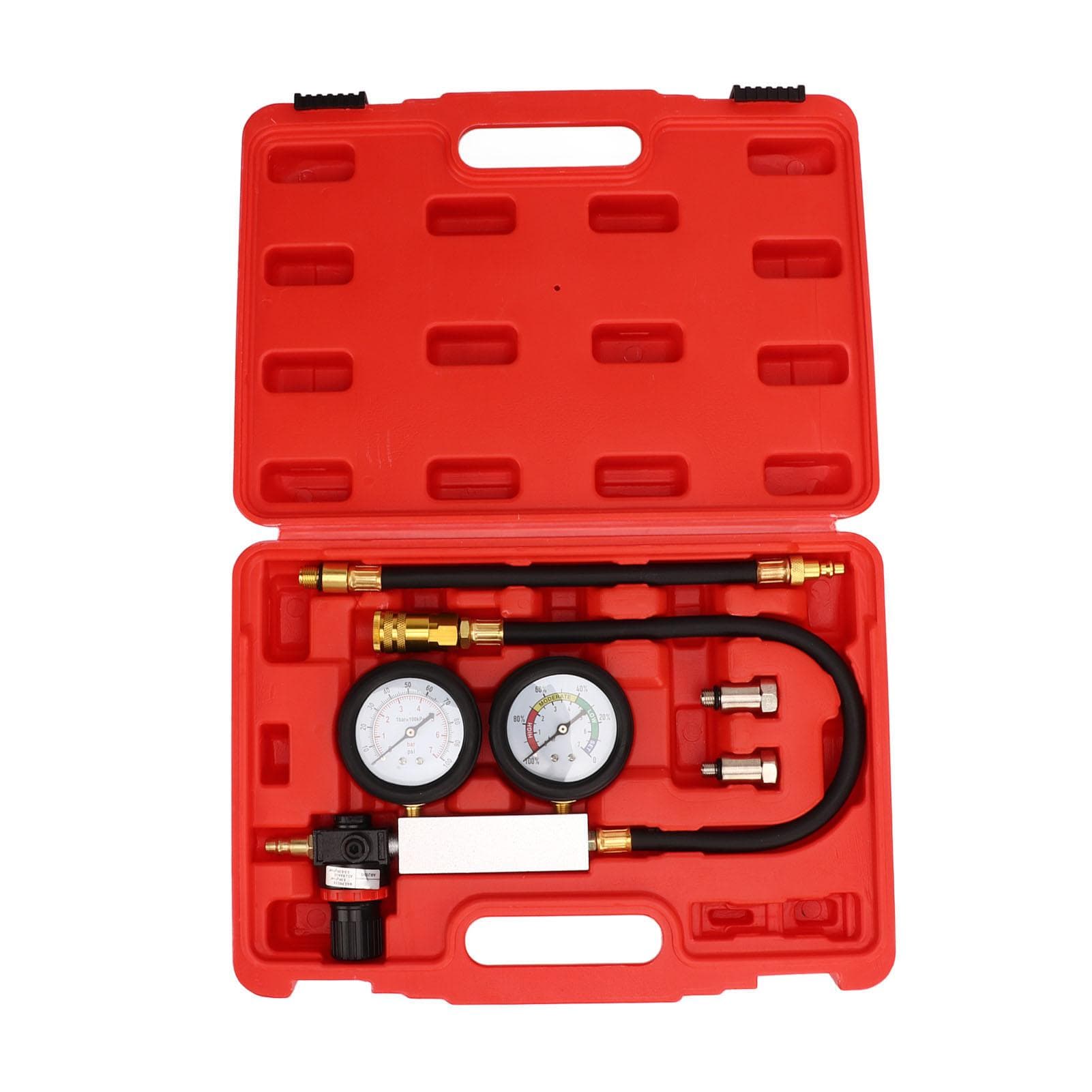 Cylinder Leak Down Tester Kit Engine Compression Tester Gauges Set for Gasoline Engine with 14mm