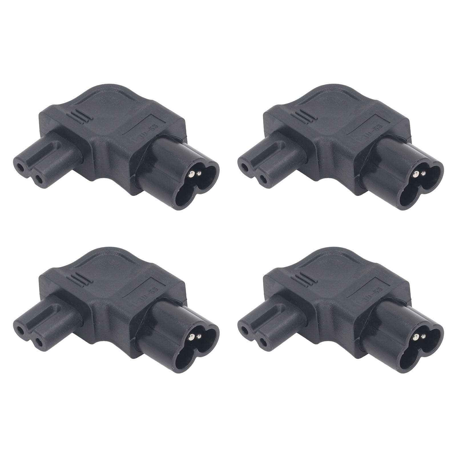 4Pcs IEC320 C6 to IEC320 C7 Power Adapter Right Angle IEC320 C6 to C7 90 Degree Right Turn Power
