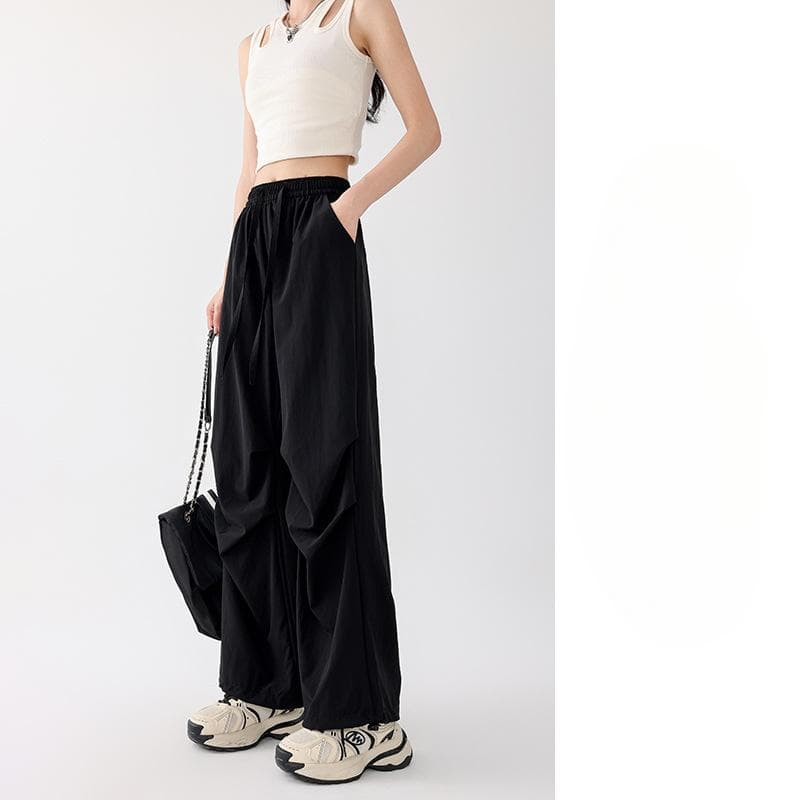 Dopamine Work Pants Women's Pants Summer Casual Quick-drying Pants Straight Wide-leg Pants High Waist Sports Pants XL