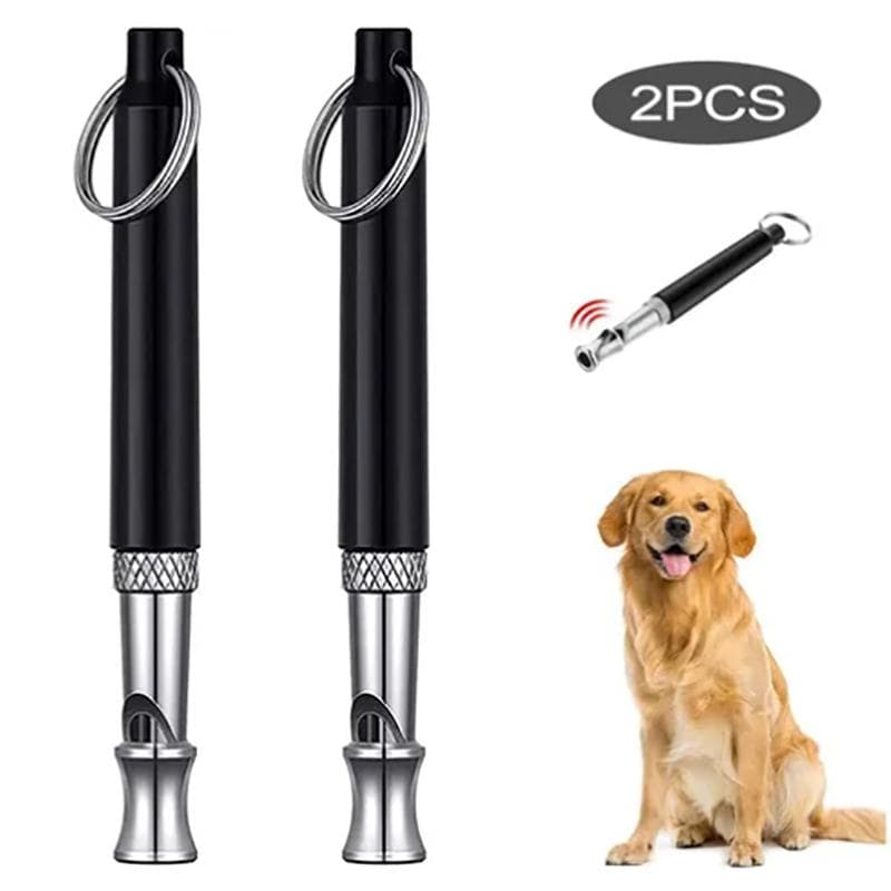 2Pcs Dog Training Whistle Ultrasonic Lightweight Sound Adjustable Portable Dog Whistle with Lanyard