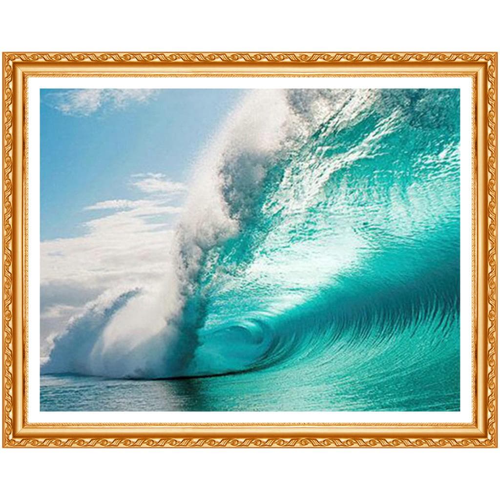 5D DIY Diamond Painting Cross Stitch Sea Waves Scenery Home Decor Diamond Embroidery Full Kit 20X30CM