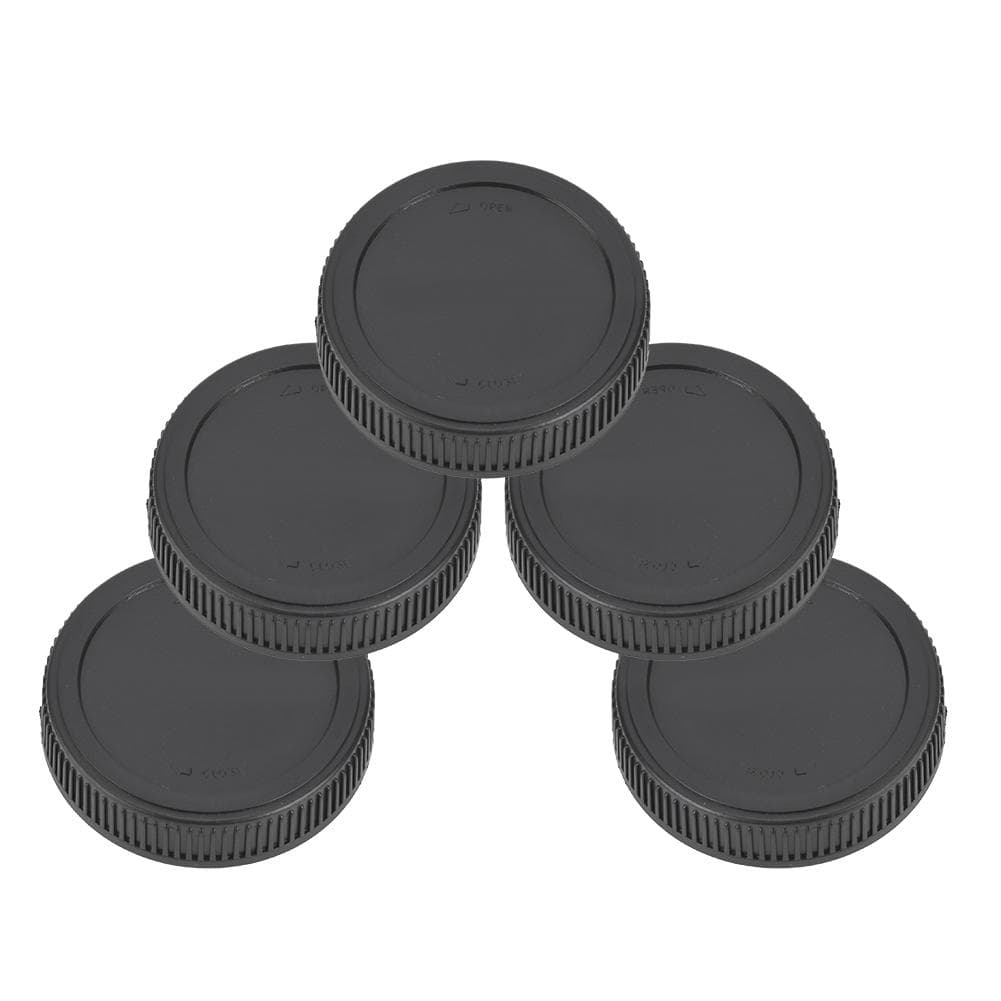 5PCS Portable Black Plastic Om mount Rear Lens Cover Cap for Olympus OM Lenses