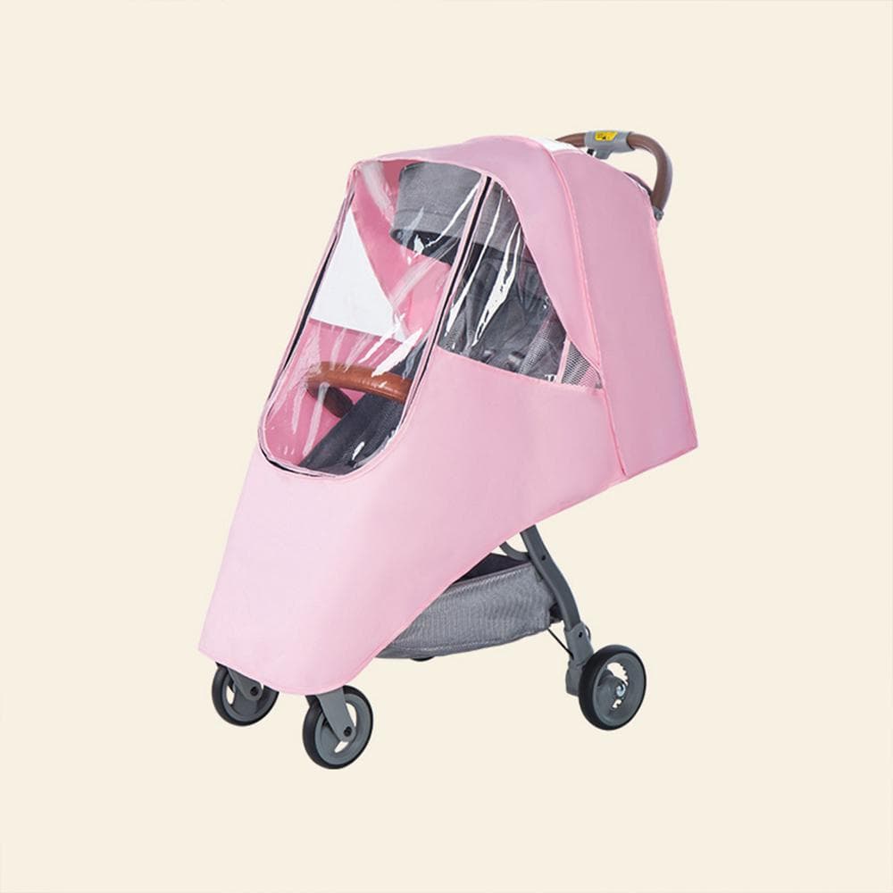 Baby Stroller Cover Stroller Accessories Universal Waterproof Cover Windproof Dust Cover Zipper Open pink