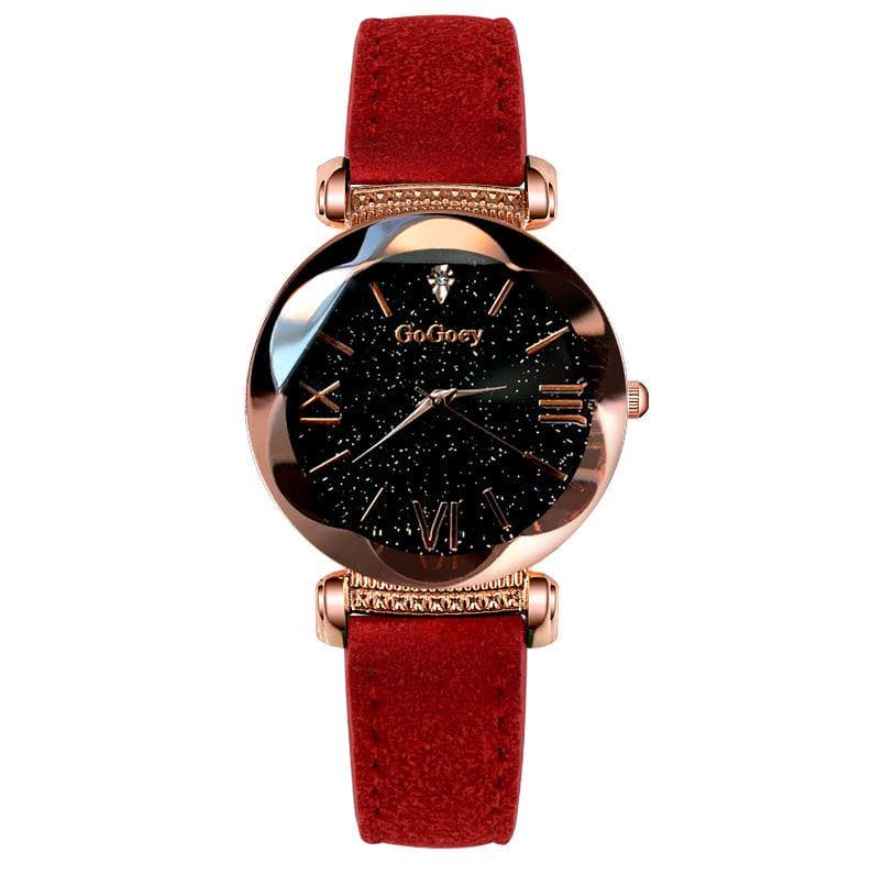 Women's Watches Luxury Ladies Watch Starry Sky Watches For Women Fashion red