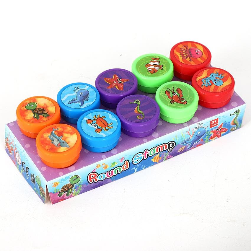 10pcs Assorted Stamps for Kids Self-ink Stamps Children Toy Stamps Smiley Face Seal Scrapbooking DIY Painting Photo Album Decor