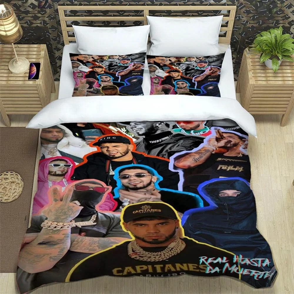 Rapper Anuel AA printed Bedding Sets exquisite bed supplies set duvet cover bed comforter set bedding set luxury birthday gift 70x133cm 2pcs