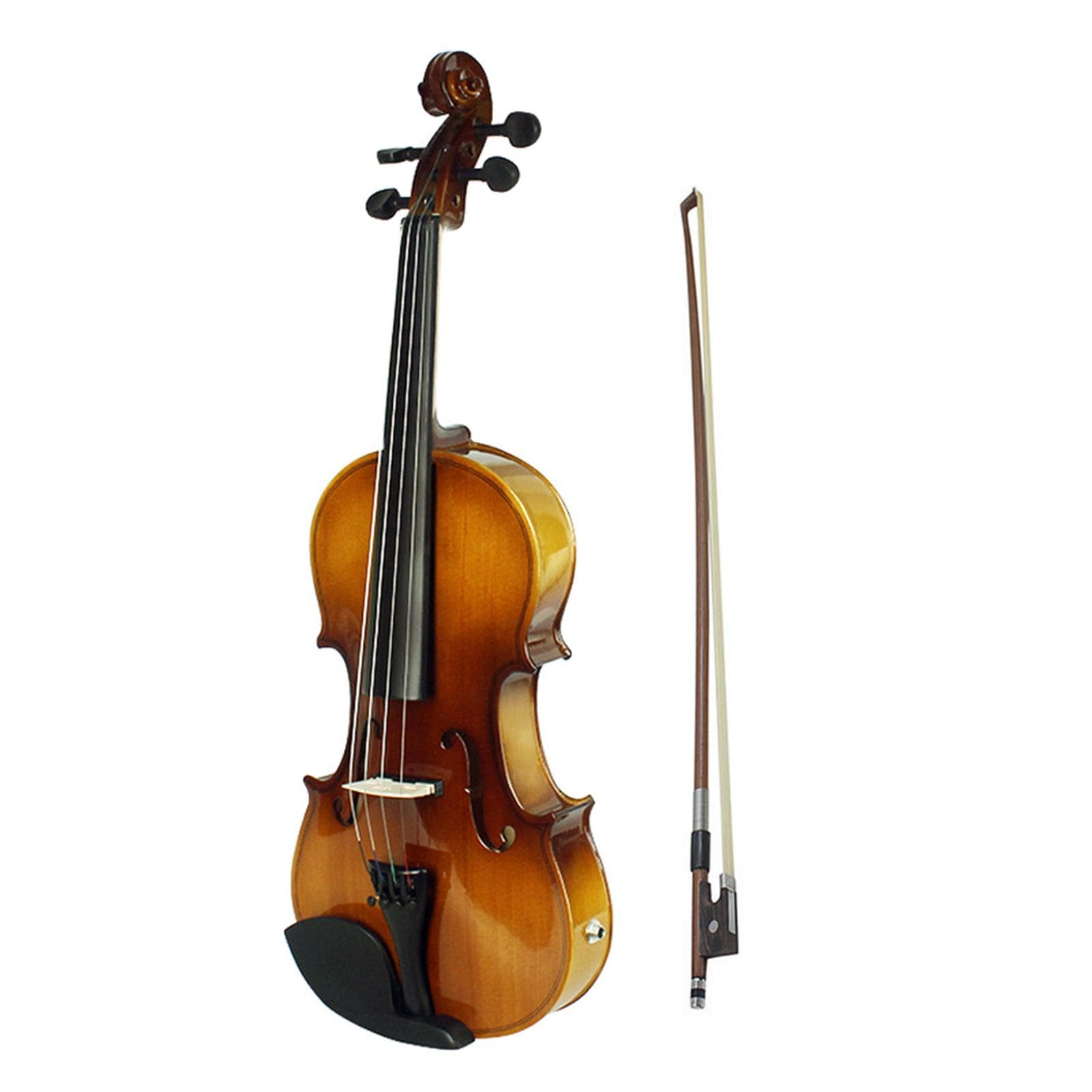 4/4 Full Size Acoustic EQ Electric Violin Fiddle Kit Solid Wood Spruce Face Board with Bow Hard