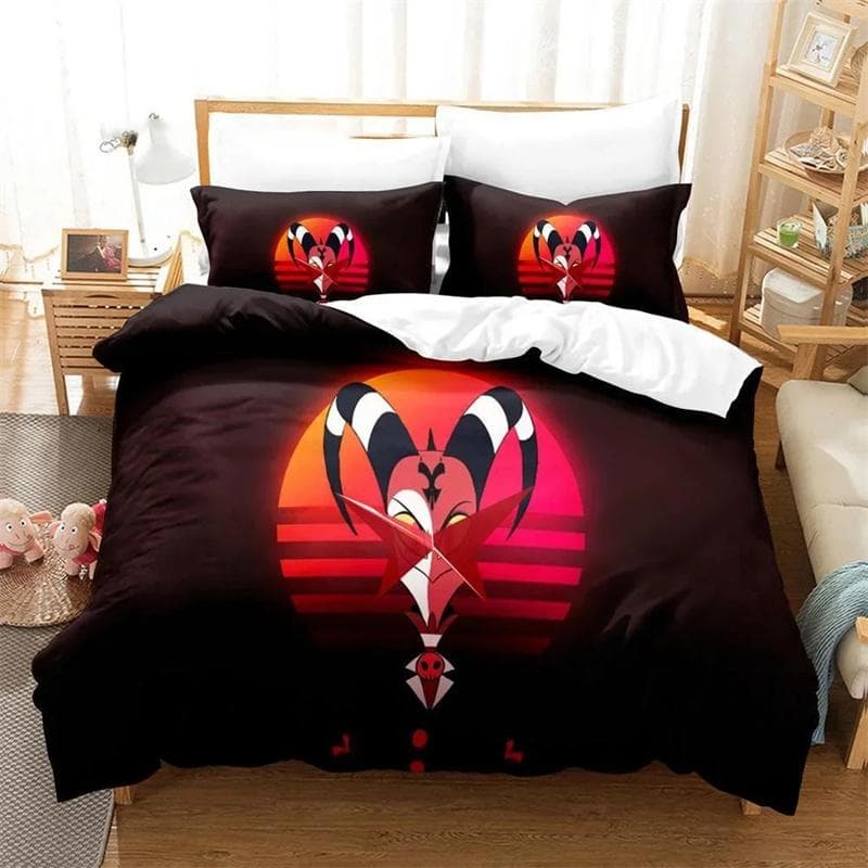 3D Print Helluva Boss Bedding Set,Duvet Cover Comforter Bed Set Quilt Cover Pillowcase,King Queen Twin Size Boys Girls Adults 228x228cm 3pcs