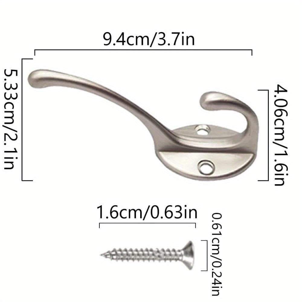 1Pc Double Coat Hanger for Scarves, Bags, Towels - with Screws Included