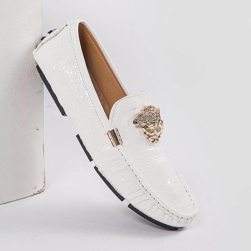Ladies Moccasin Loafers Casual Shoes High Quality Men's Leather Shoes Snake Pea Shoes Spring Summer Leather  waterproof 44