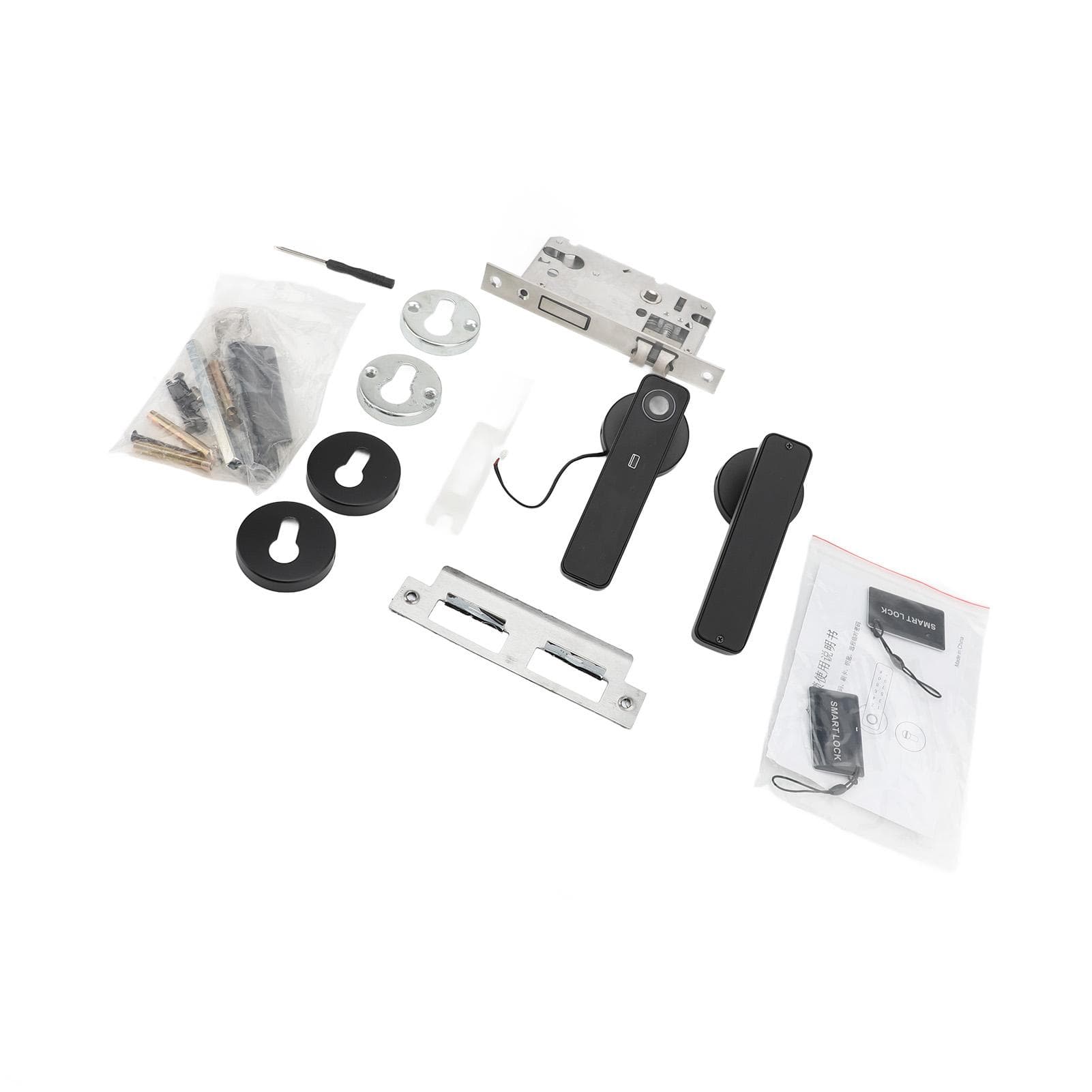 Fingerprint Keypad Door Handle Lock Keyless Entry Door Handle Lock for Bedroom Home Hotel Office