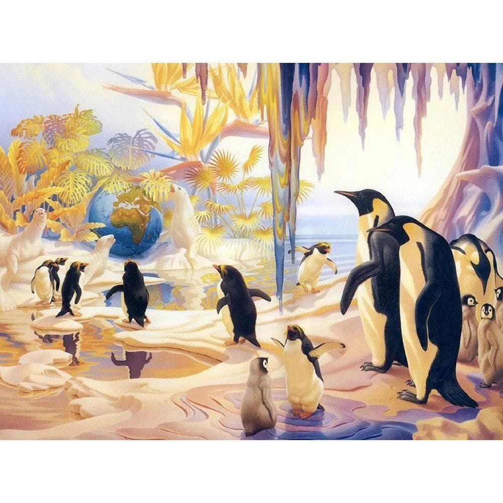 Diamond Embroidery Cross Stitch Animals Penguin Family Diamond Mosaic Scenic Pictures Rhinestones 20X30CM