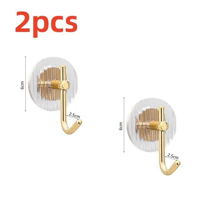 Acrylic Wall Hook Strong Self Adhesive Towel Hook Bathroom Towel No Punching Hanging Wall Coat Hanger Door Key Bag Holder 2pcs 2pcs gold