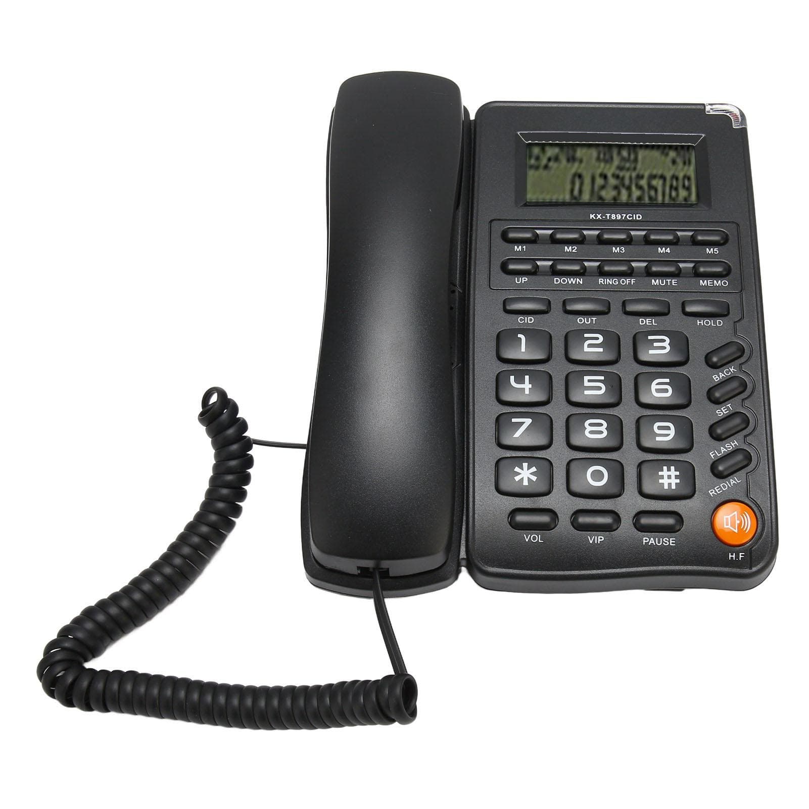 Corded Phone Wired Phone Big Button Landline Telephone for Household Office Hotel Elderly Black black