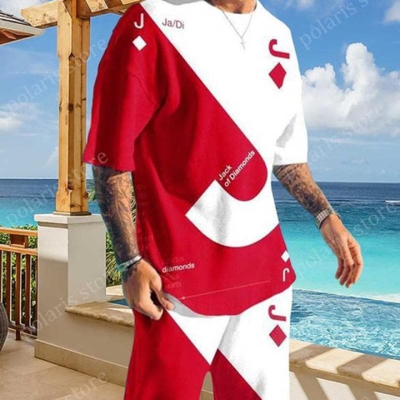 Arrival Summer Tracksuit Men T Shirt Set Casual Beach Vacation 2 Piece Outfit Trendy Sportwear Male Clothes Jogging Suit 5XL