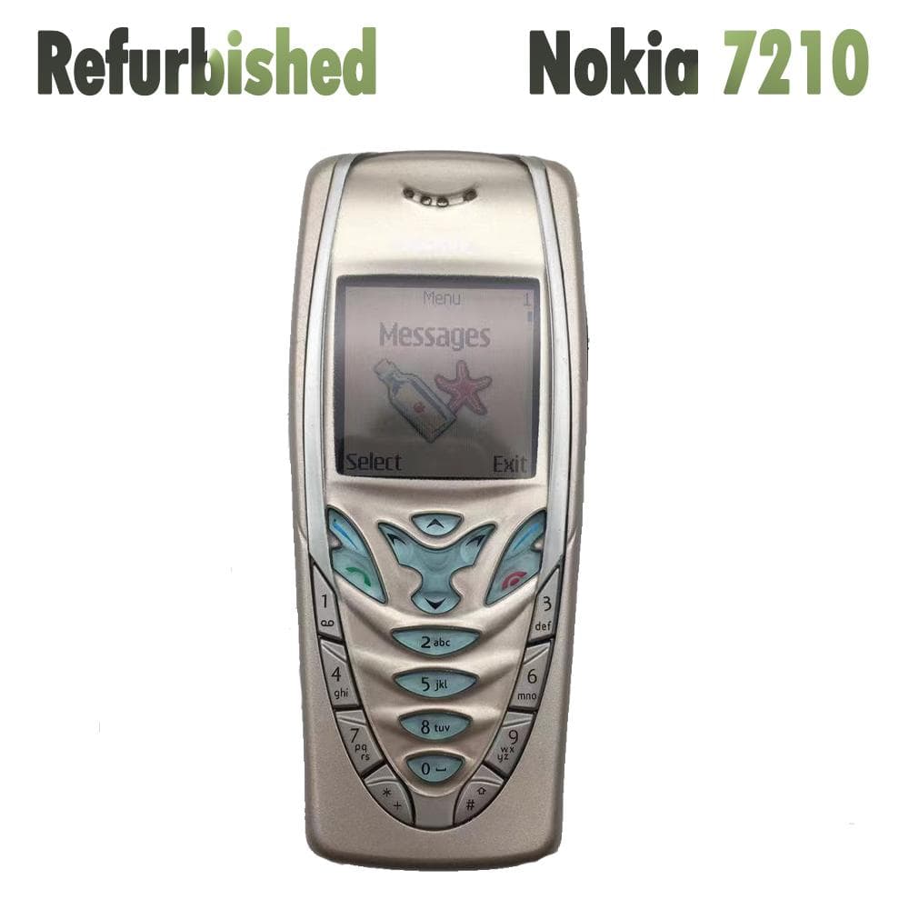 Refurblished Nokia Original Nokia 7210 2G Feature Phone Mobile Phone With 1 SIM 1 battery 1 charger gold
