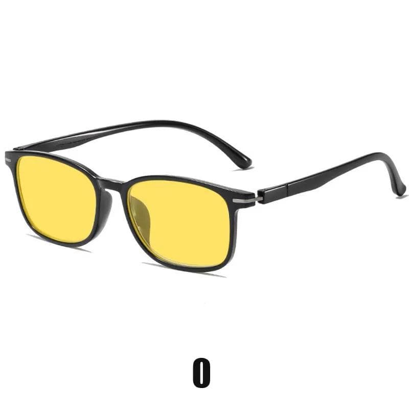Night Vision Driving Glasses Square Frame UV Protection Myopia Eyewear 0-1.0-4.0 for Men Women Outdoor