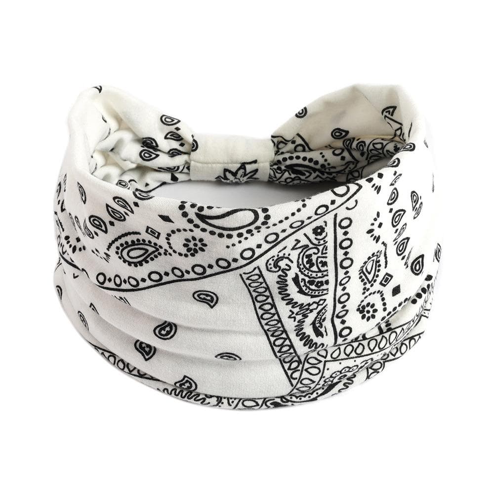 New Boho Cotton Wide Headband for Women Cashew Leopard Flower Print Turban Headwrap Knot Hairband Bandana Girls Hair Accessories 54