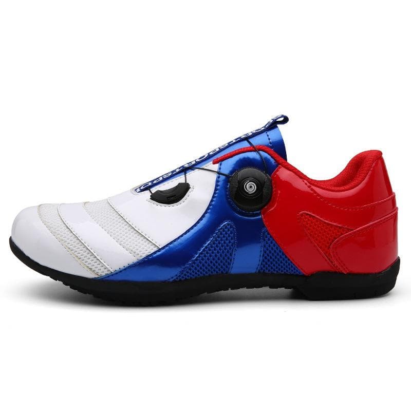 Cycling Shoes Lockless Cycling Shoes Men's and Women's Cycling Hard Soled Mountain Power Cycling Shoes 43 white/blue
