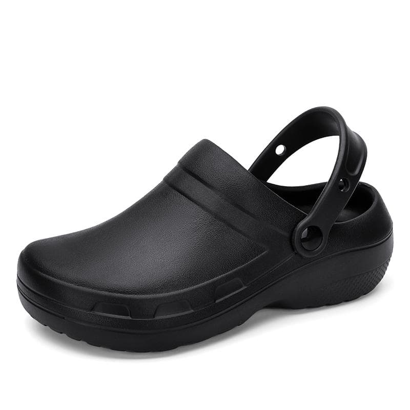 Summer Men Sandals Casual Slippers Waterproof Oilproof nurse Chef shoes Breathable Lightweight Garden Sandals Beach Aqua Shoes 40-41 black