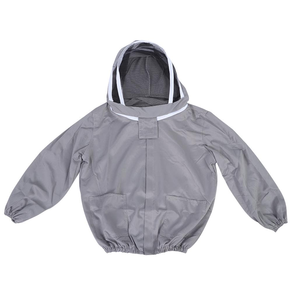Beekeeping Protective Veil Jacket Bee Suit Smock with Double Zippers Beekeeper AccessoryGray gray