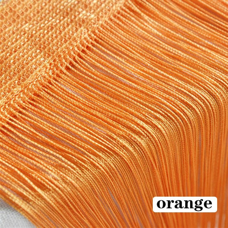 100CM X 200CM Thread Curtains Screen Ribbon String Divider Blind for Living Room Door Wall Window Panel Tassel Curtain 100CM X 200CM orange