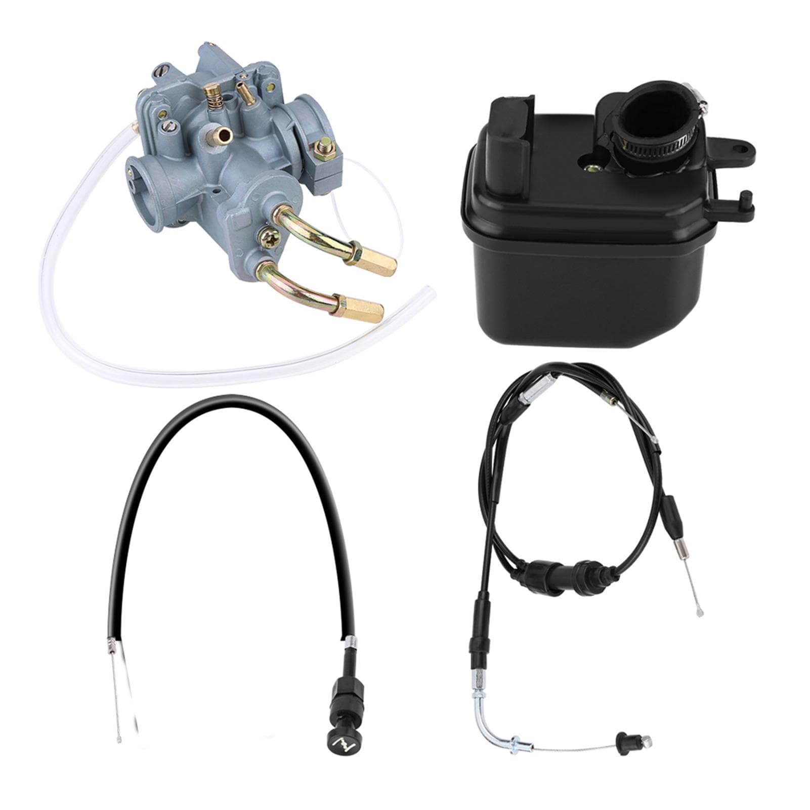 Carburetor Carb Air Filter Box Throttle Cable Choke Cable for Yamaha Y ZINGER PW 50 PW50 white