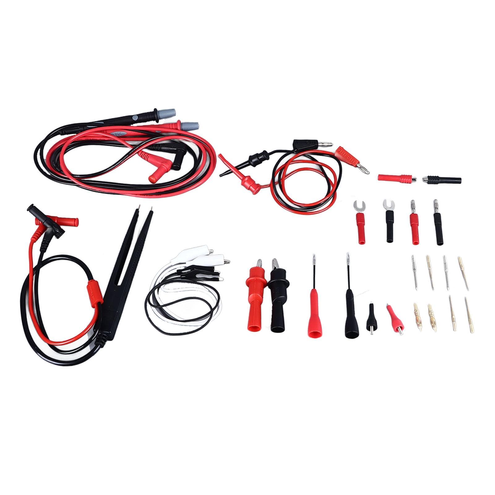 27Pcs Multimeter Test Set Electrical Hook Probes Multifunctional Replaceable Kit 10A with 1mm 2mm