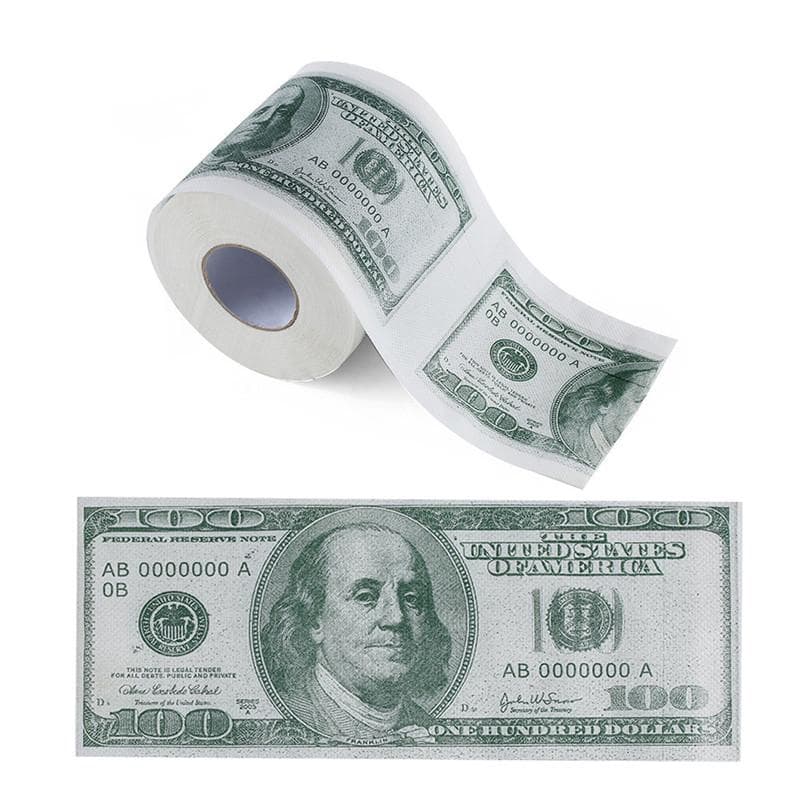 1PC Funny Toilet Roll Paper Money Roll Novel Paper Gift