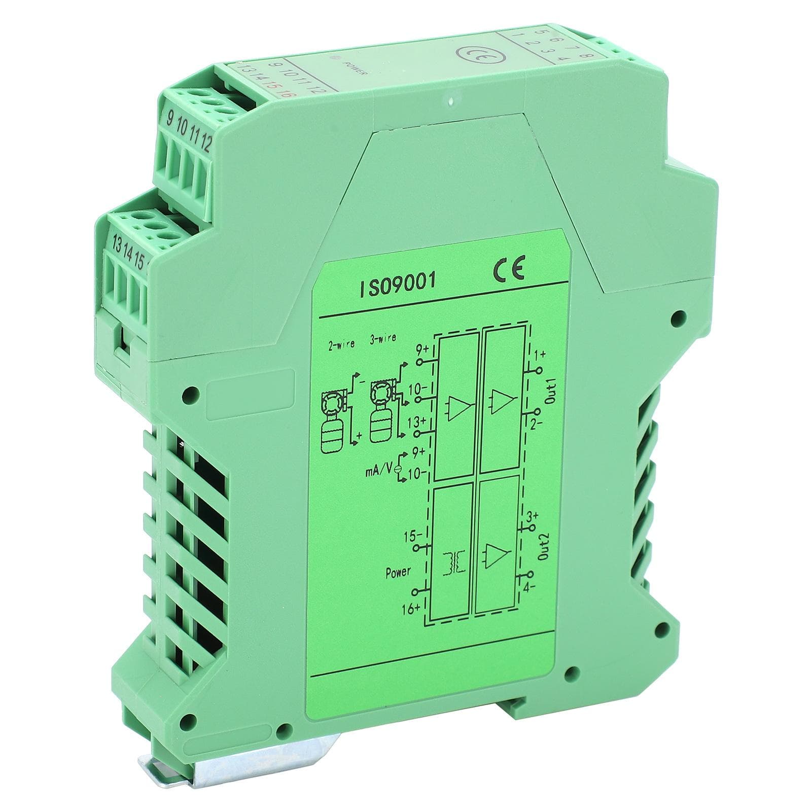 DC Signal Isolator Current Voltage Transmitter DIN Rail Mount 1?in 2?out 0?10V to 4?20mA GLG