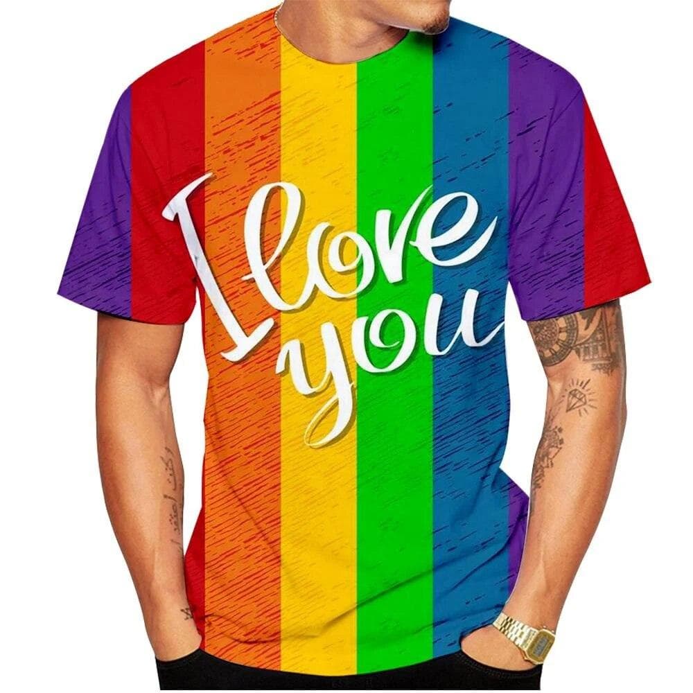Fashion LGBT Rainbow Flag T Shirts 3D Print Men Woman Streetwear Short Sleeves T-Shirt Oversized Harajuku Kids Top Tees Clothing 6XL