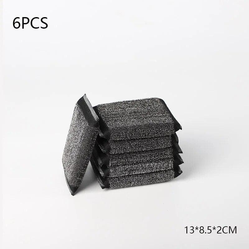 6Pcs/set Kitchen Cleaning Sponge Durable Stainless Steel Wire Cleaning Brush For Kitchen Cleaning Decontamination 6pcs