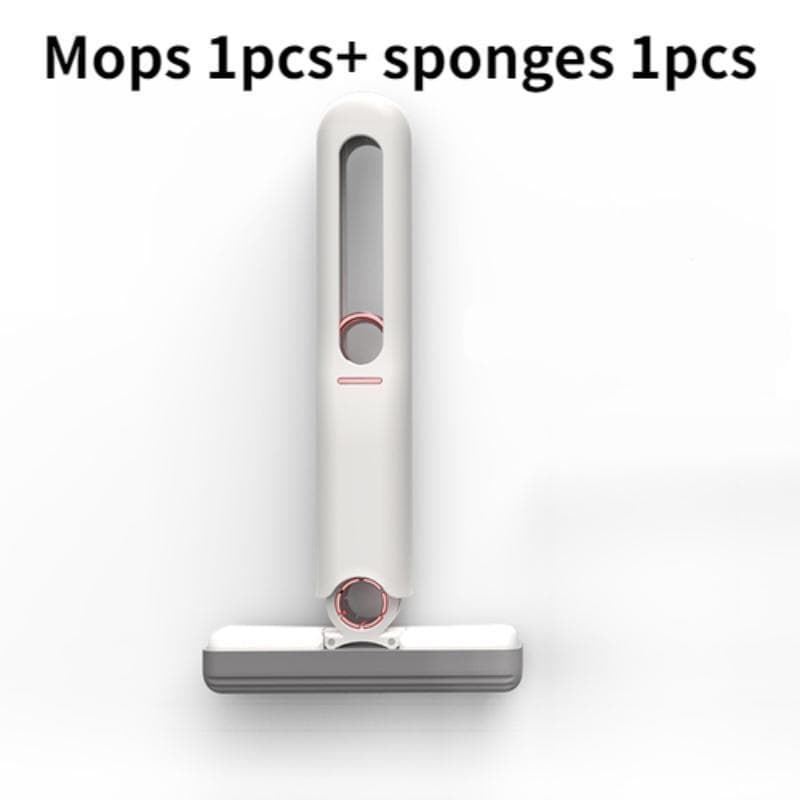 Desktop Mini Mop Hangable Portable Foldable Mops Cleaning Sponge Glass Car Cleaning Supplies for Kithchen Home 1* mop +1*sponges white