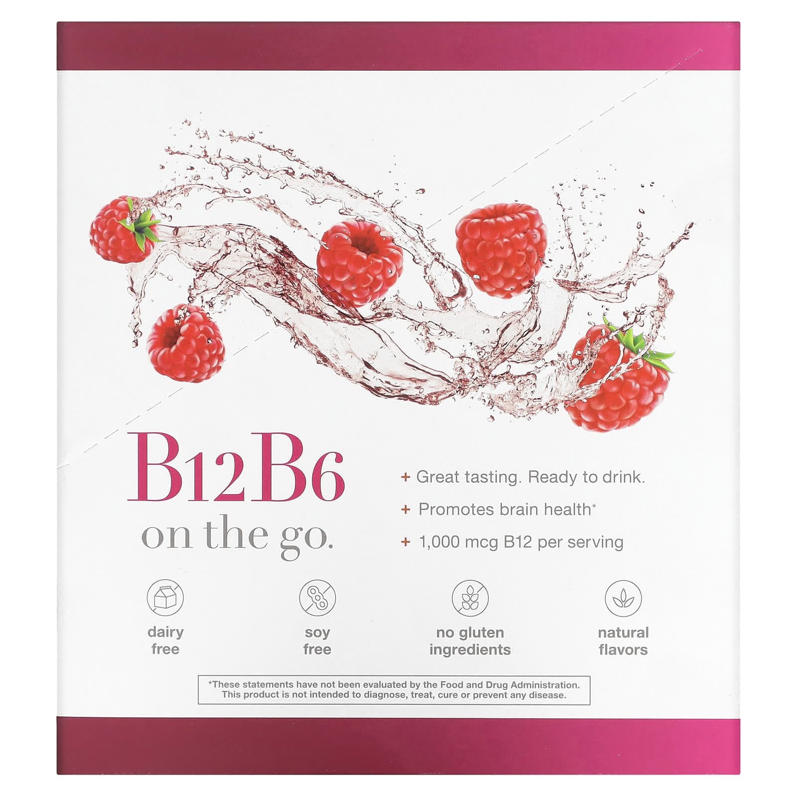 Youtheory, B12B6 On the Go, Raspberry Flavor, 12 Packs, 1 fl oz (30 ml) Each