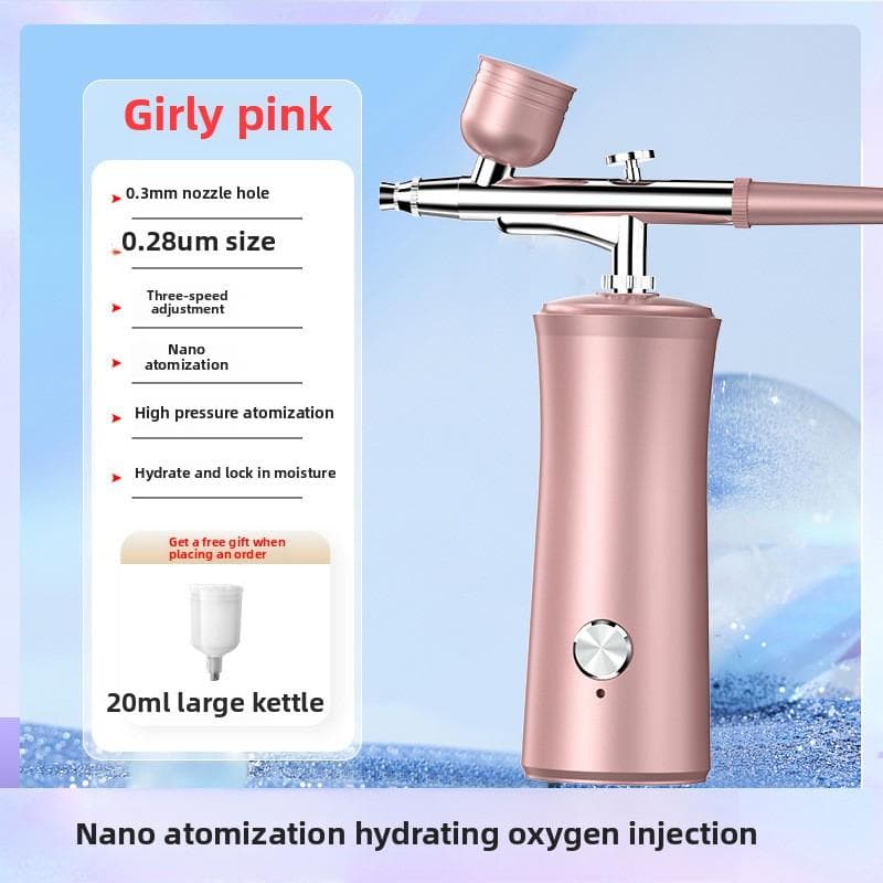 Oxygen Injection Instrument Hydrating Spray Introducer Face Steamer High Pressure Handheld Water Light Beauty Household Oxygen Injection Instrument English