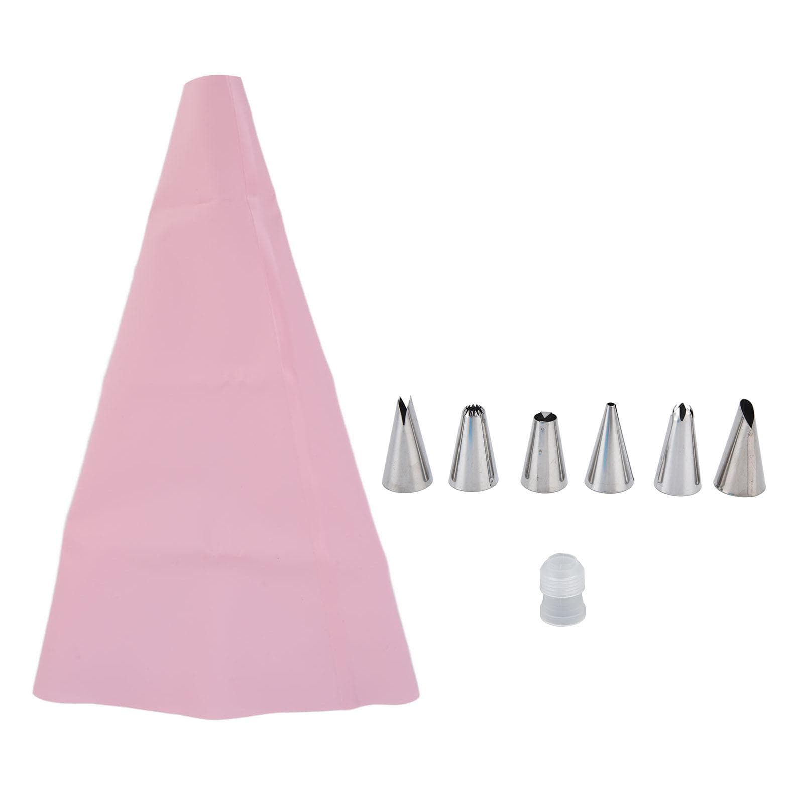 6pcs/set DIY Kitchen Gadgets Cream Pastry Bag Anti Corrosion Nozzles Cake Decor Tips ToolsPink L(for 6.5-9kg) pink