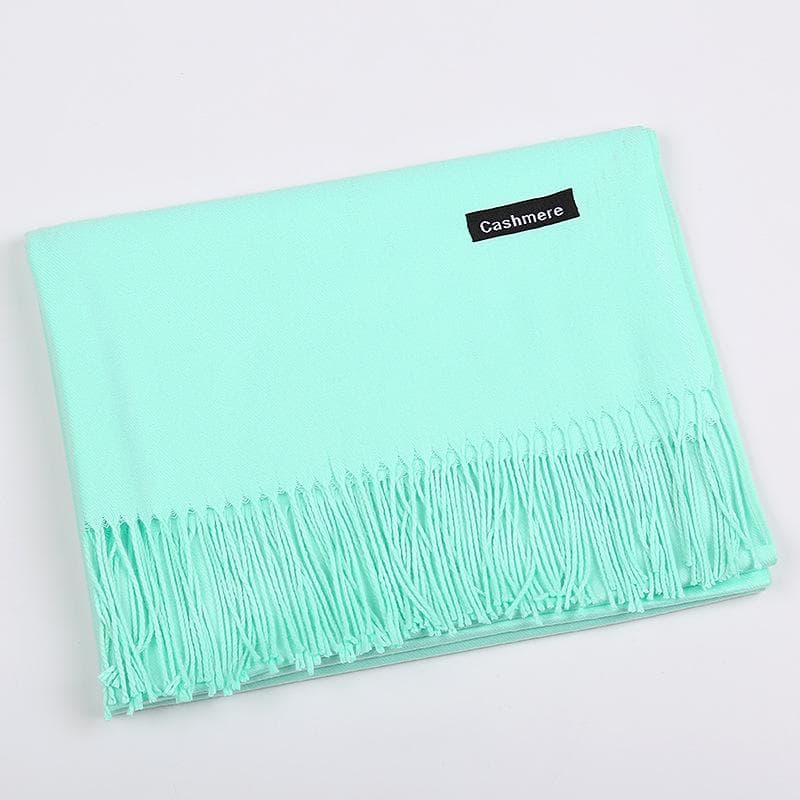 Solid Color Cashmere Scarf Women'S Autumn And Winter Explosion 220G Classic Light Board Monochrome Tassel Versatile Warm Shawl Gift 68x200cm