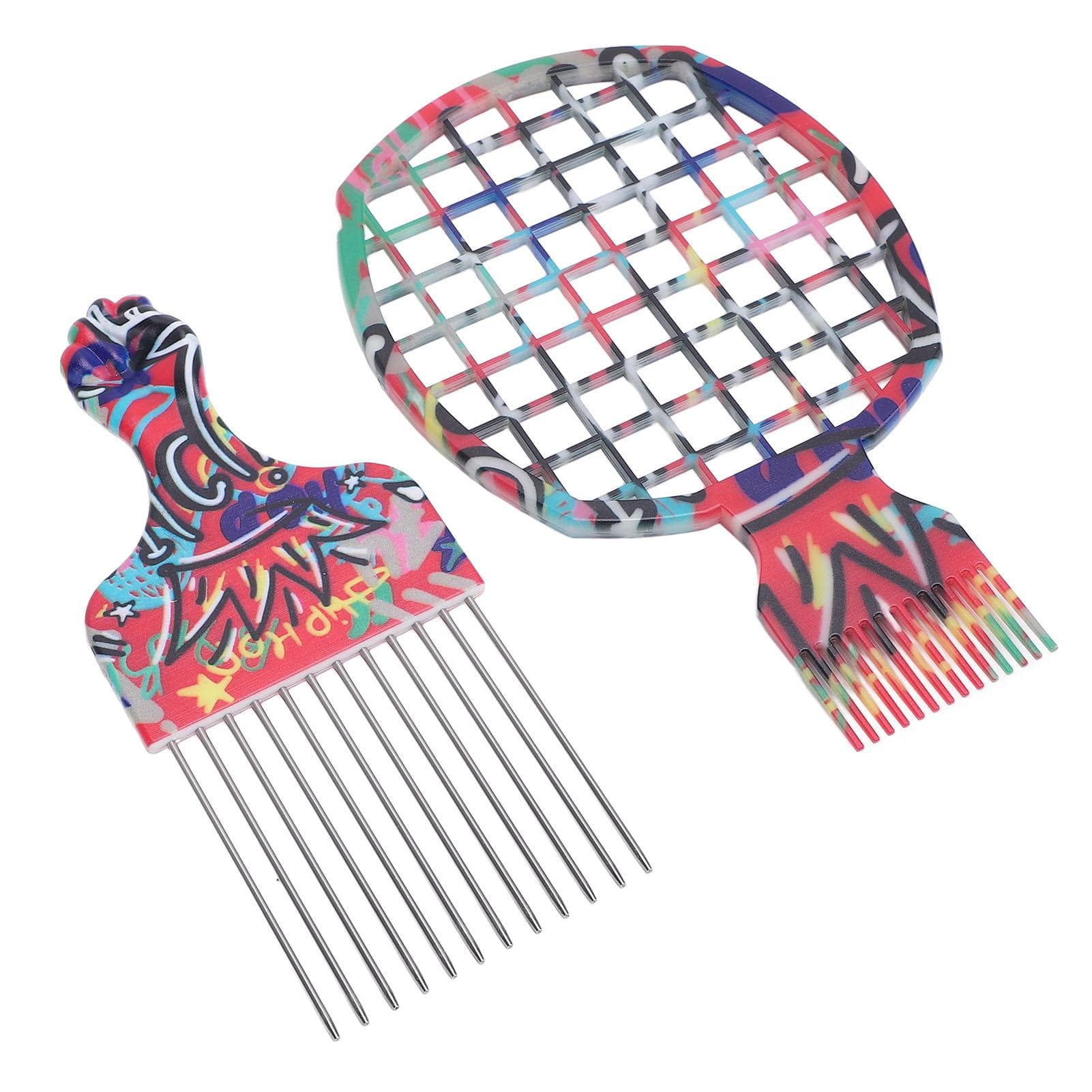 Men Curly Hair Styling Comb Tinfoil Iron Twist and Pick Hair Comb for Travel and Daily Use