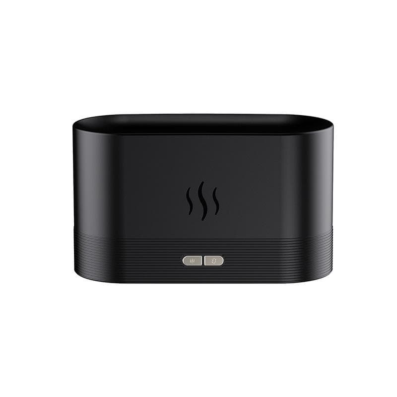 Aroma Diffuser Flame Mist Humidifier Air Freshener Essential Oil Diffuser Night Light for Home black