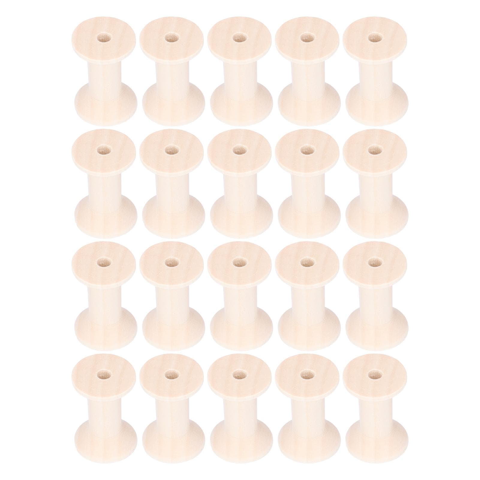20pcs Wooden Spools Environmentally Friendly Sturdy Structure DIY Making Reliable Durable Sewing