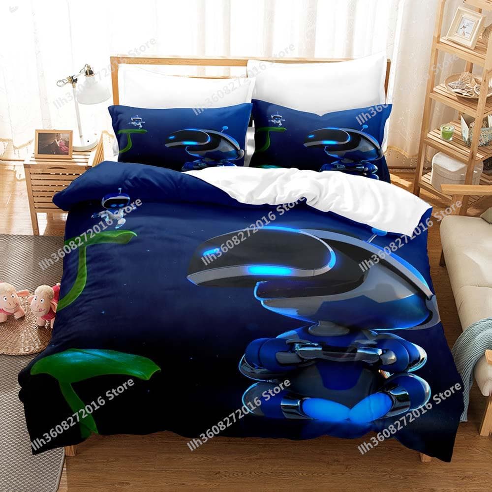 ASTRO BOT Bedding Set Single Twin Full Queen King Size Bed Set Adult Kid Bedroom Duvetcover Sets 3D Print Anime Bed Sheet S EU Single(135x200cm)