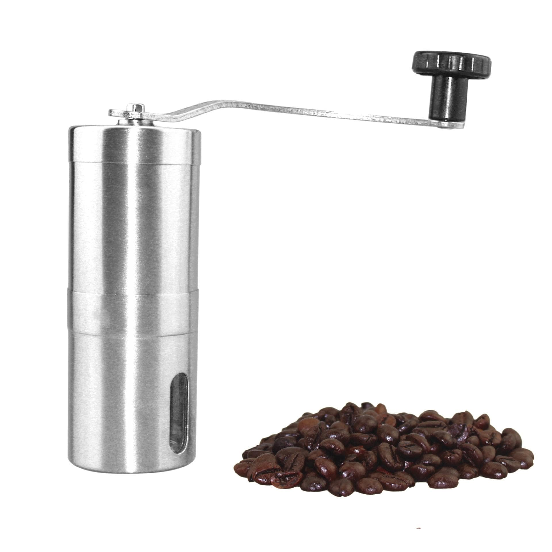 Manual Coffee Grinder Coffee Bean Grinding Stainless Steel Ceramic Mechanism Adjustable Burr Coffee Grinder Mill Coffee Tools 1PC ( S .). silver