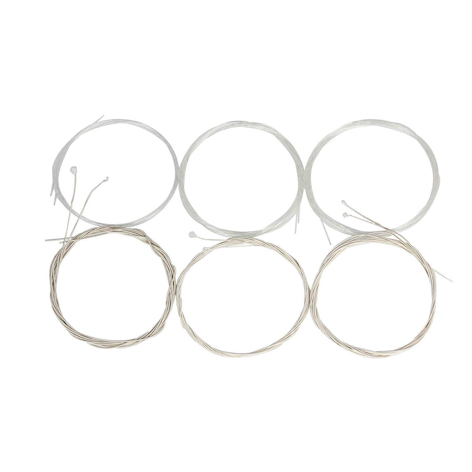 Oud Strings Set (G-D-A-E-B-F) Clear Nylon Silver-Plated Copper Alloy Wound 12-Strings 12-strings