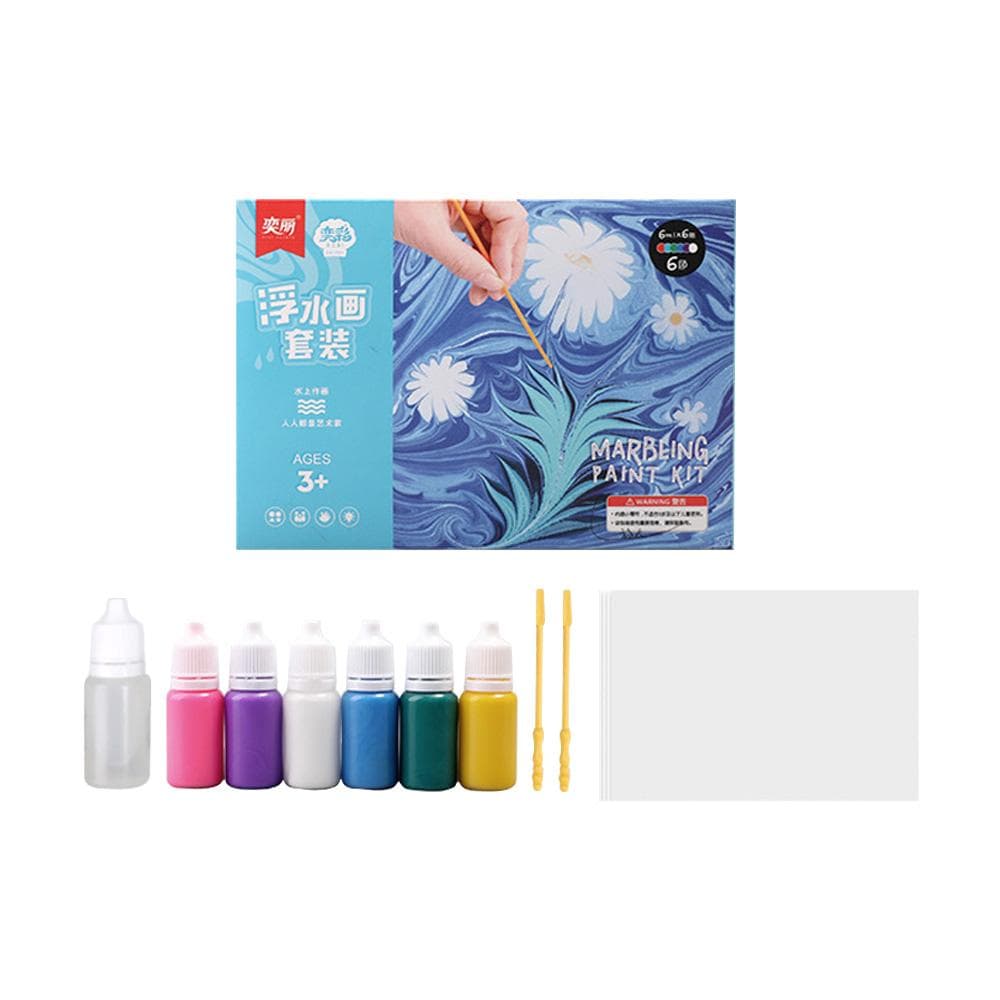 Marbling Paint Kit 12 Colors Perfect Water Art Paint Mate Safe and Educational Art & Crafts 6ml - 6 colors